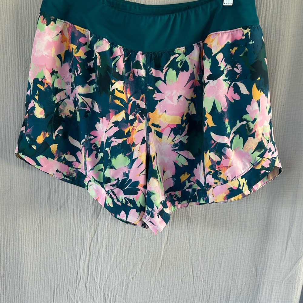 tek gear Floral Athletic Shorts in Teal, Pink & Yellow - Picture 1 of 11